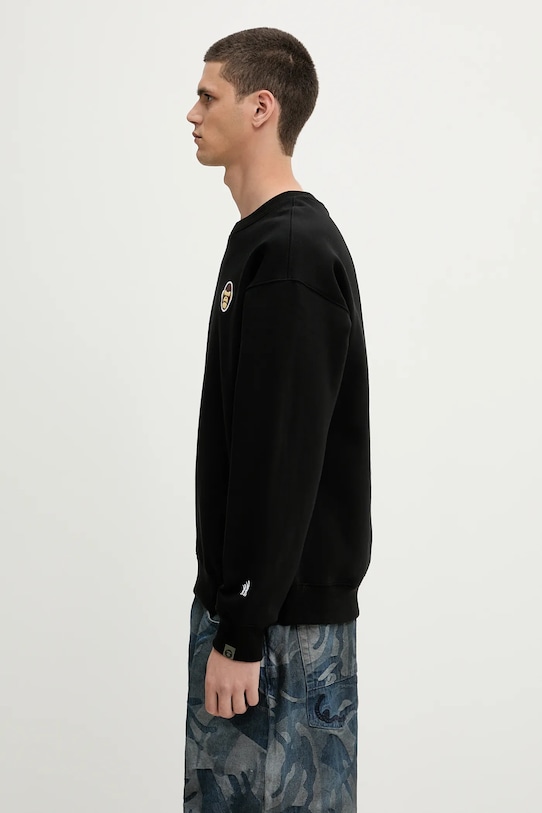Dukserica AAPE Aaper Crew Neck AAPSWMB377XXN crna SS25