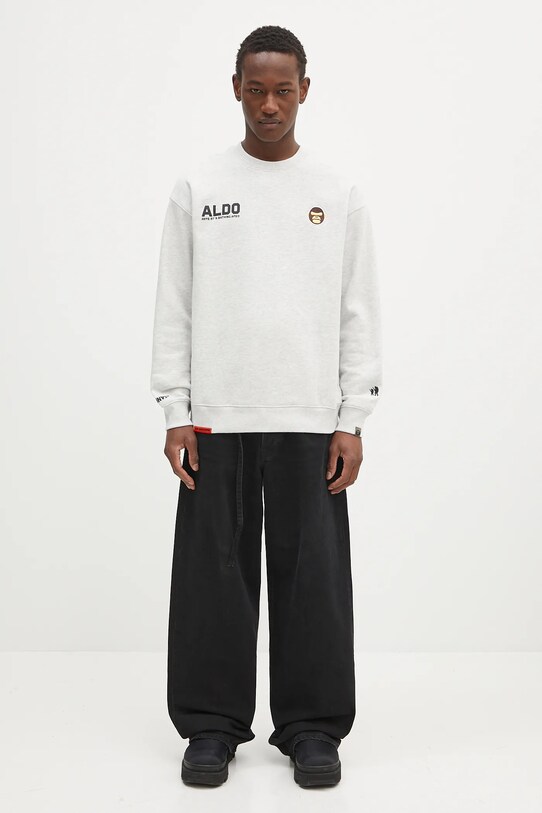 Суичър AAPE Aaper Crew Neck AAPSWMB377XAN сив