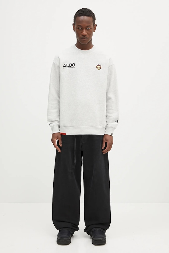 AAPE bluză Aaper Crew Neck AAPSWMB377XAN gri