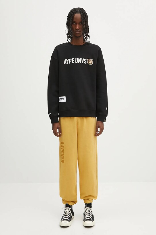 Суичър AAPE Aaper Crew Neck AAPSWMB379XXN черен