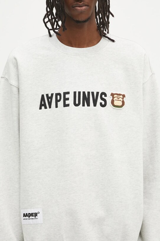 AAPE sweatshirt Aaper Crew Neck gray AAPSWMB379XAN