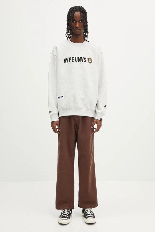 AAPE bluza Aaper Crew Neck AAPSWMB379XAN szary