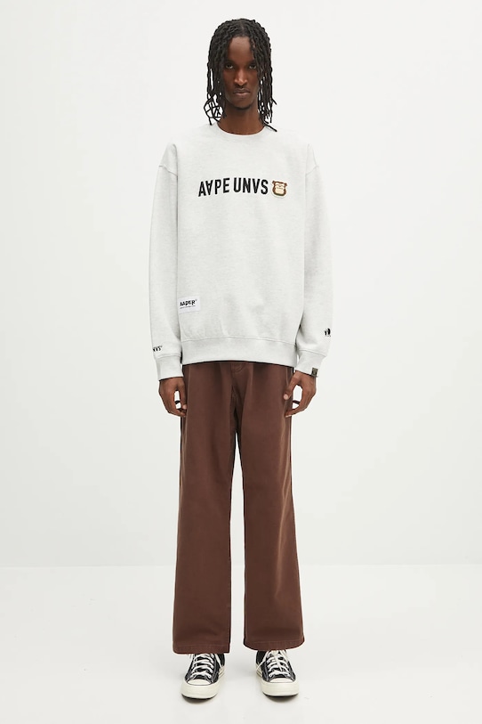 AAPE bluza Aaper Crew Neck AAPSWMB379XAN szary