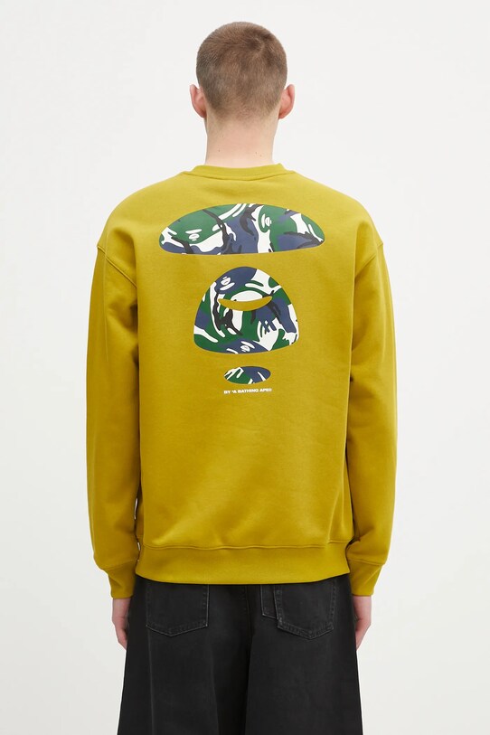 Odzież AAPE bluza Basic Crew Neck AAPSWMB336XXN zielony