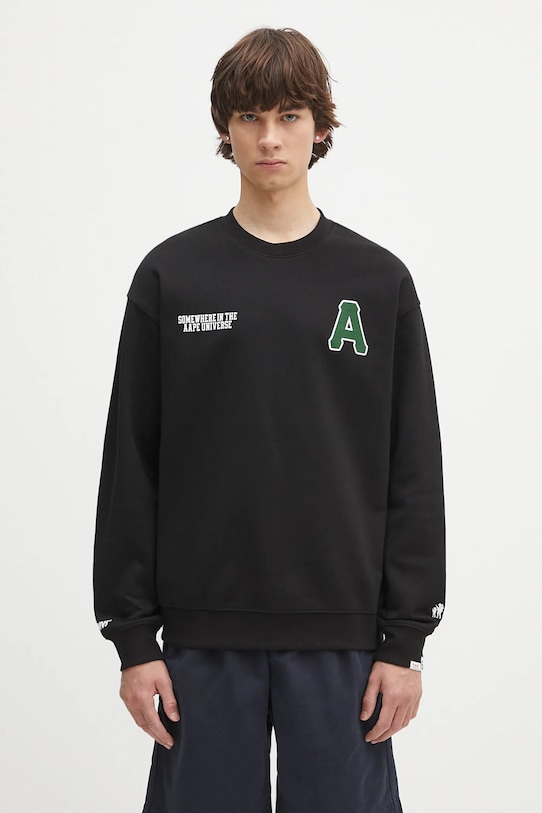 AAPE bluză Basic Crew Neck altele negru AAPSWMB336XXN