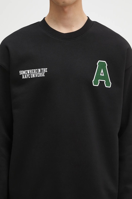 AAPE bluză Basic Crew Neck AAPSWMB336XXN negru