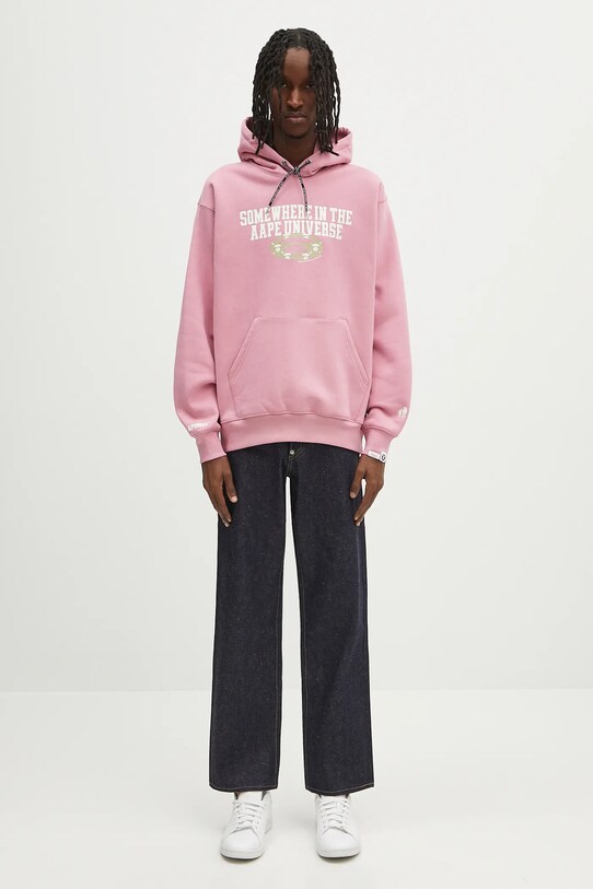 AAPE bluza Basic AAPSWMB342XXN różowy