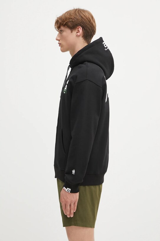 Μπλούζα AAPE Basic Zip Up AAPSWMB343XXN μαύρο SS25