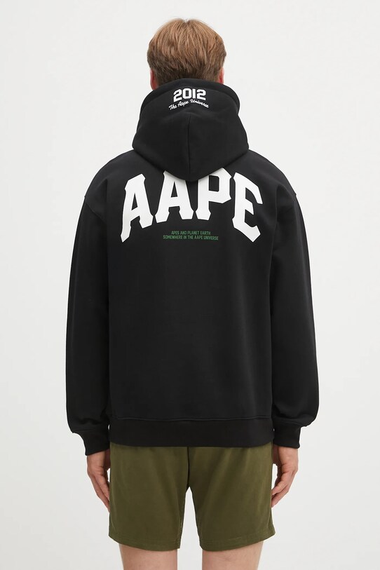 Ρούχα Μπλούζα AAPE Basic Zip Up AAPSWMB343XXN μαύρο