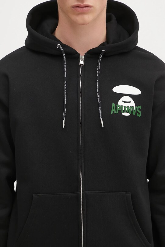 AAPE sweatshirt Basic Zip Up black AAPSWMB343XXN