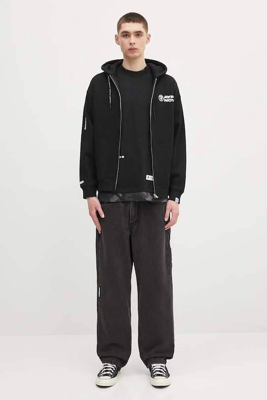 AAPE sweatshirt Now Zip Up AAPSWMB327XXN black
