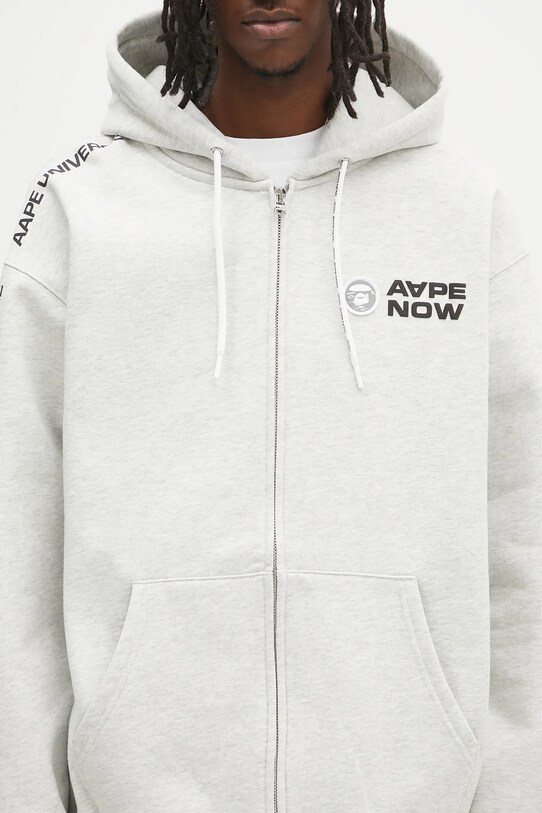 Mikina AAPE Now Zip Up šedá AAPSWMB327XAN