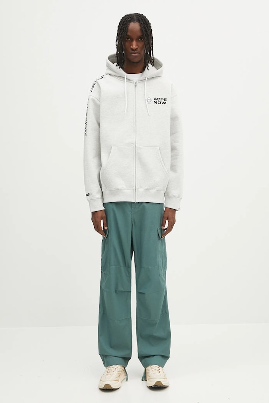 AAPE sweatshirt Now Zip Up AAPSWMB327XAN gray