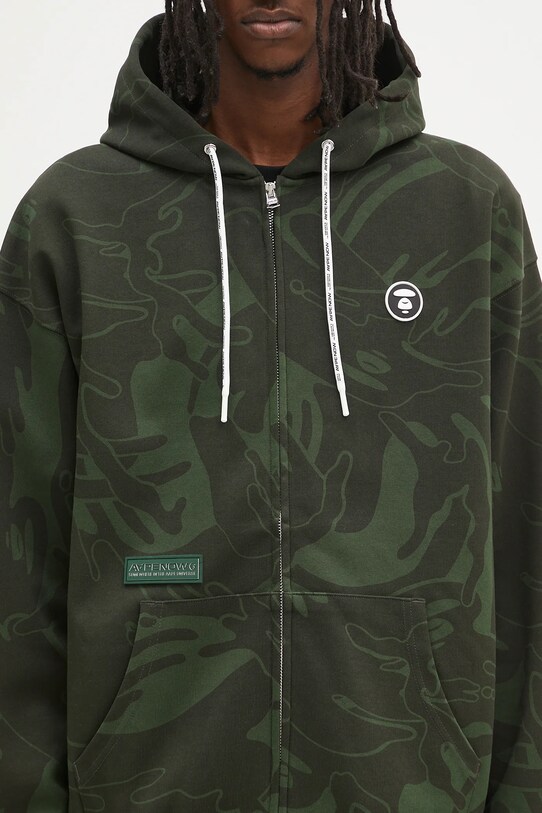 AAPE bluza Now Zip Up zielony AAPSWMB326XXN