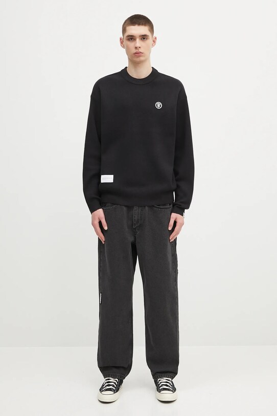 Πουλόβερ AAPE Now Knit AAPKNMB333XXN μαύρο