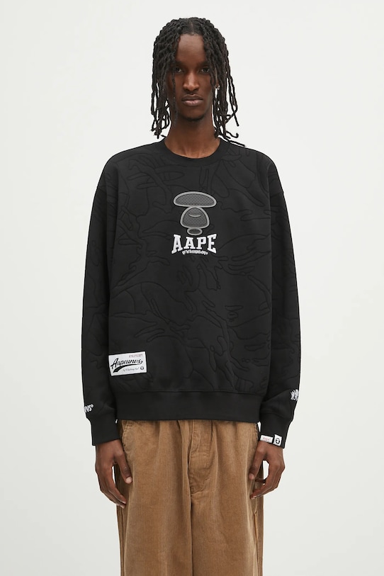 AAPE bluză Main Crew Neck altele negru AAPSWMB385XXN