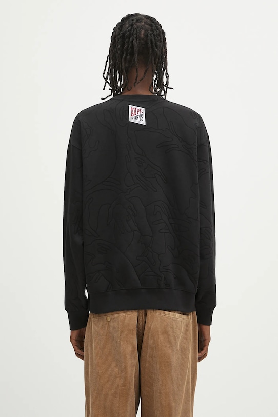 Îmbrăcăminte AAPE bluză Main Crew Neck AAPSWMB385XXN negru