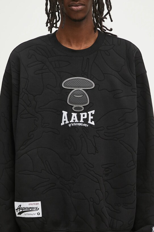 AAPE bluza Main Crew Neck czarny AAPSWMB385XXN