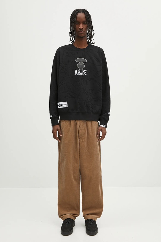 AAPE bluza Main Crew Neck AAPSWMB385XXN czarny