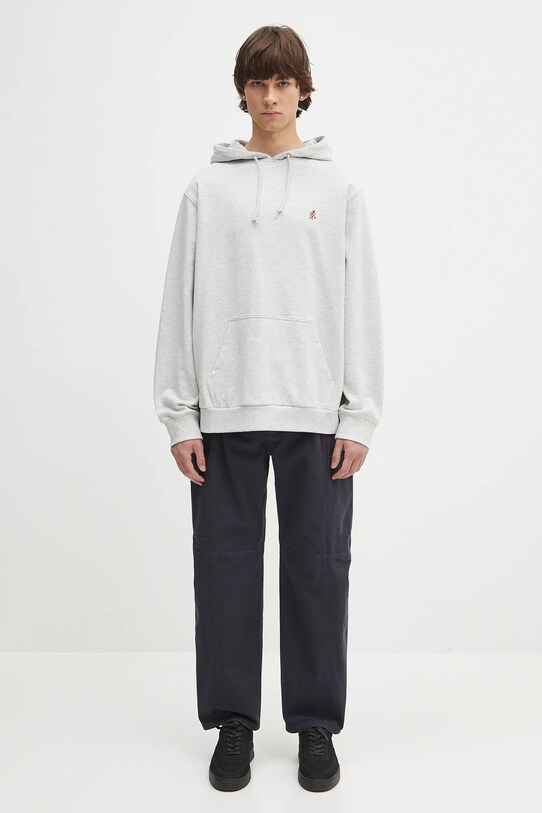 Gramicci felpa in cotone One Point Hooded Sweatshirt G307.FT grigio