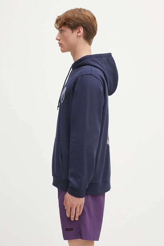 Gramicci bluza bawełniana Thumbprint Hooded Sweatshirt G5SU.J109 granatowy SS25
