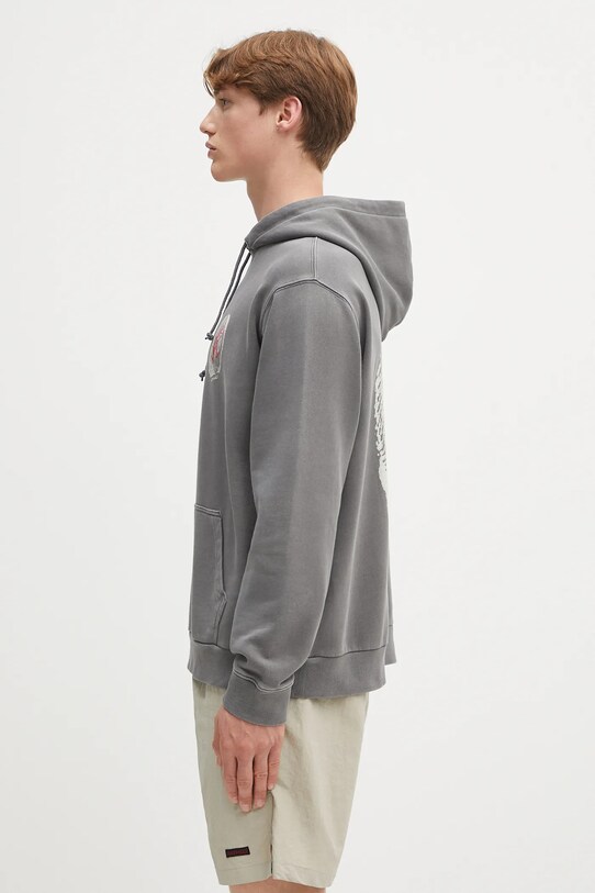 Βαμβακερή μπλούζα Gramicci Thumbprint Hooded Sweatshirt G5SU.J109 γκρί SS25