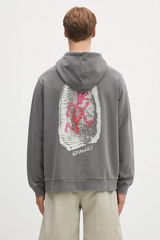 Odzież Gramicci bluza bawełniana Thumbprint Hooded Sweatshirt G5SU.J109 szary