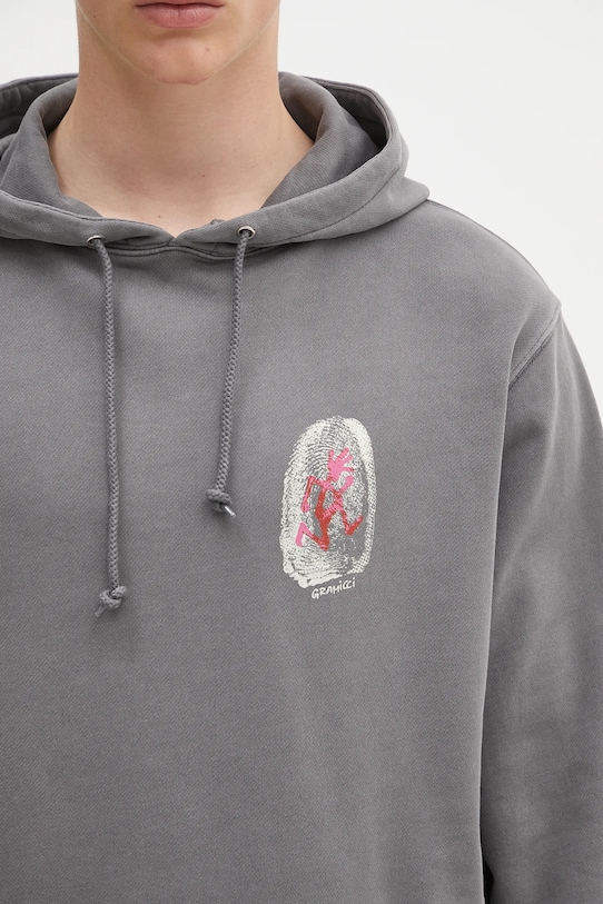 Бавовняна кофта Gramicci Thumbprint Hooded Sweatshirt сірий G5SU.J109