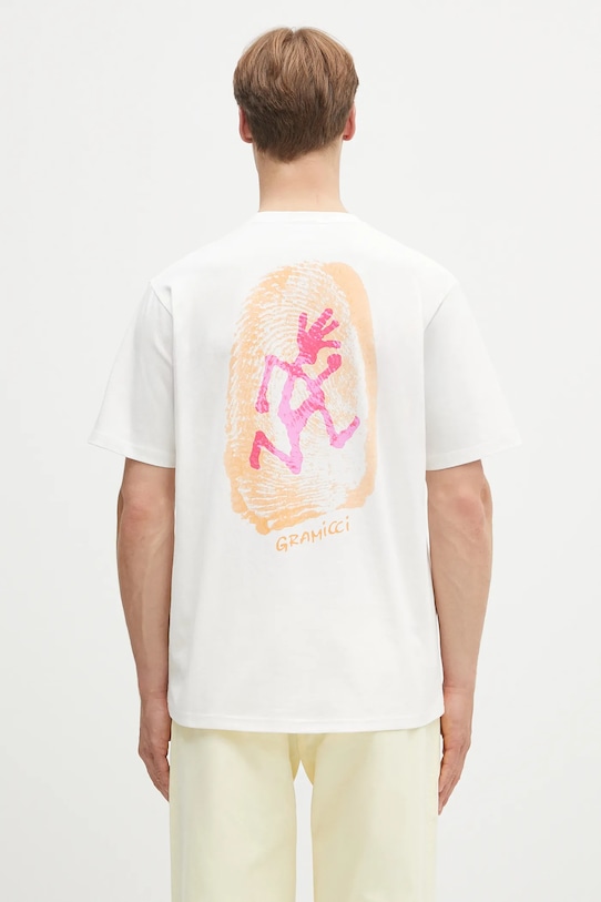 Odzież Gramicci t-shirt bawełniany Thumbprint Tee G5SU.T174 biały