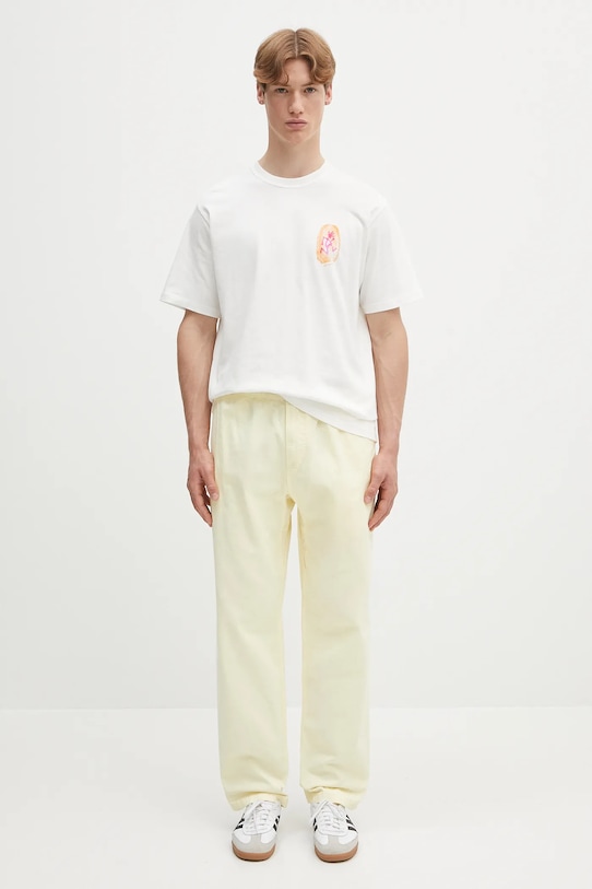 Bavlněné tričko Gramicci Thumbprint Tee G5SU.T174 bílá