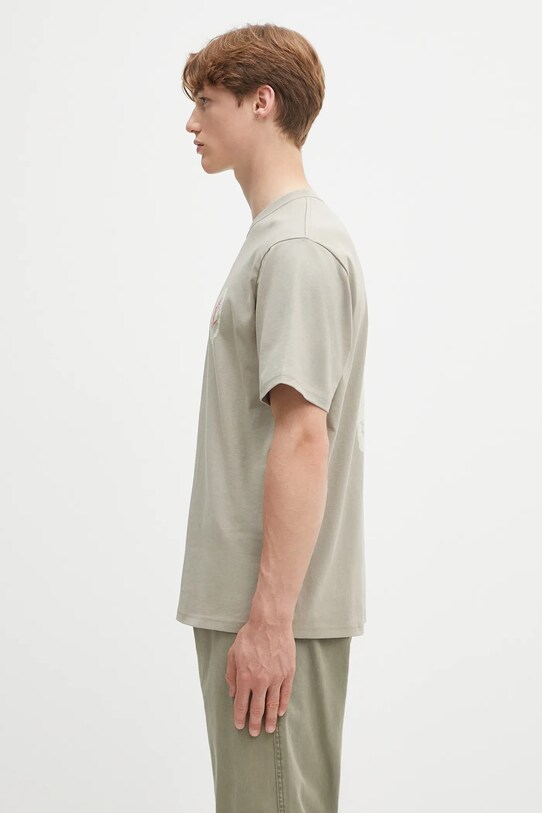 Бавовняна футболка Gramicci Thumbprint Tee G5SU.T174 зелений SS25