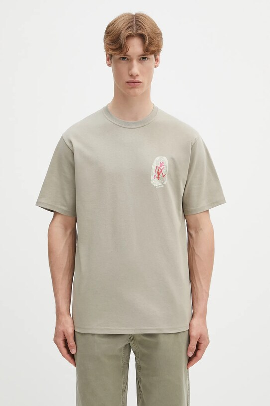 Odzież Gramicci t-shirt bawełniany Thumbprint Tee G5SU.T174 zielony