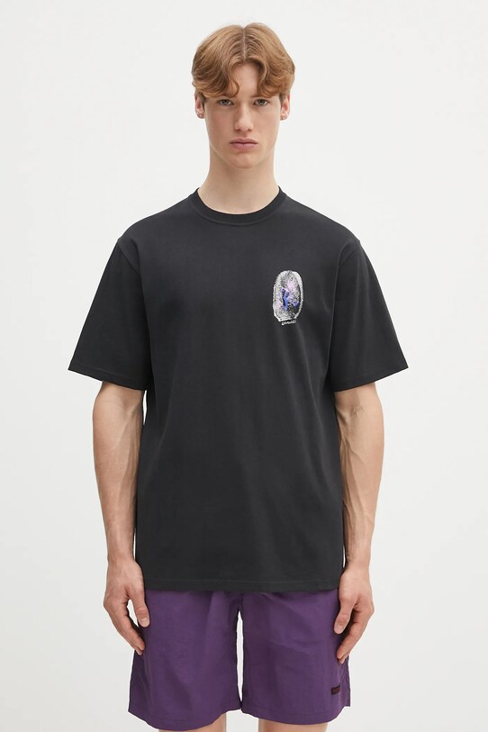 Одежда Хлопковая футболка Gramicci Thumbprint Tee G5SU.T174 чёрный