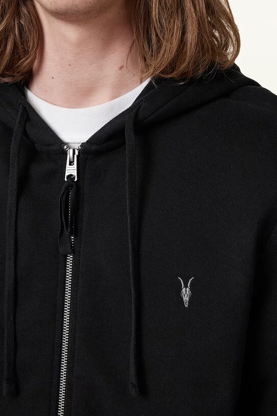AllSaints hanorac de bumbac RAVEN M028NA negru SS25