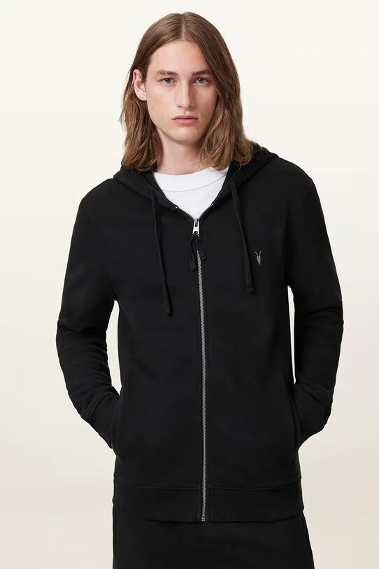 Îmbrăcăminte AllSaints hanorac de bumbac RAVEN M028NA negru