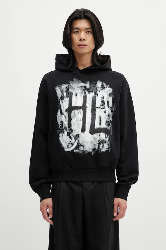Helmut Lang bluza bawełniana SCRIBBLE.H2.LIGHT.CT nadruk czarny P02HM514