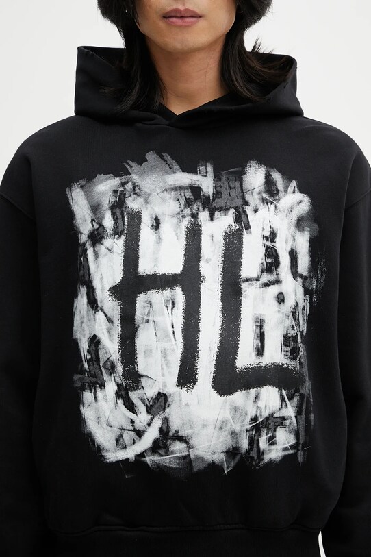 Helmut Lang cotton sweatshirt SCRIBBLE.H2.LIGHT.CT black P02HM514