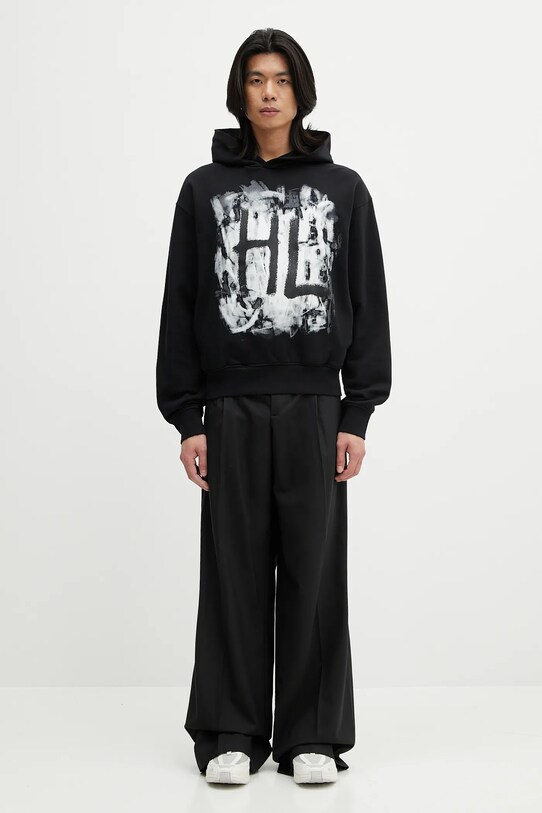 Helmut Lang cotton sweatshirt SCRIBBLE.H2.LIGHT.CT P02HM514 black