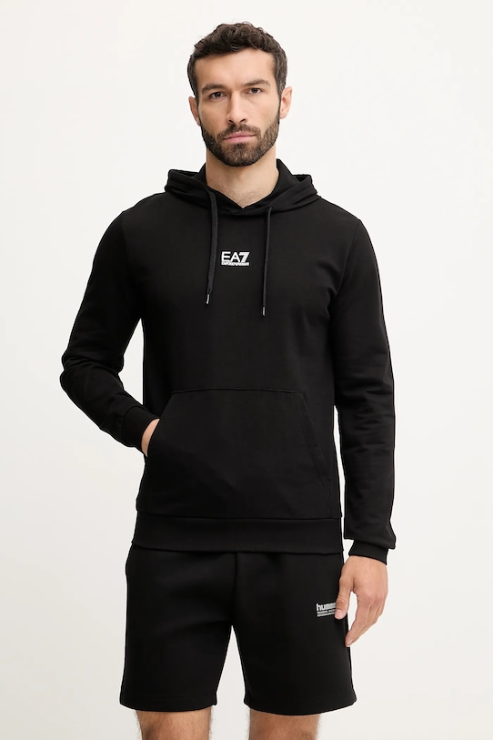 EA7 Emporio Armani bluza bawełniana nadruk czarny 8NPM32.PJVRZ