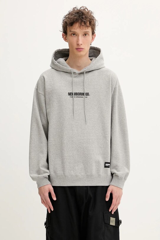 Хлопковая кофта NEIGHBORHOOD SOLID SWEAT печать серый 251UWNH.CSM04