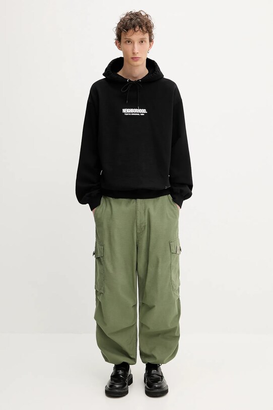 Памучен суичър NEIGHBORHOOD SOLID SWEAT 251UWNH.CSM04 черен