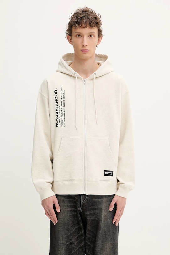 NEIGHBORHOOD cotton sweatshirt SOLID SWEAT ZIP cotton gray 251UWNH.CSM05