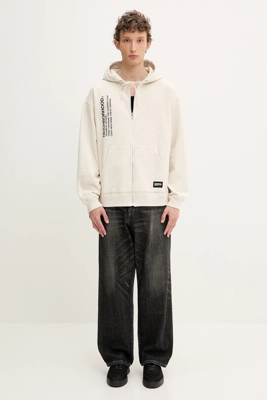 NEIGHBORHOOD cotton sweatshirt SOLID SWEAT ZIP 251UWNH.CSM05 gray