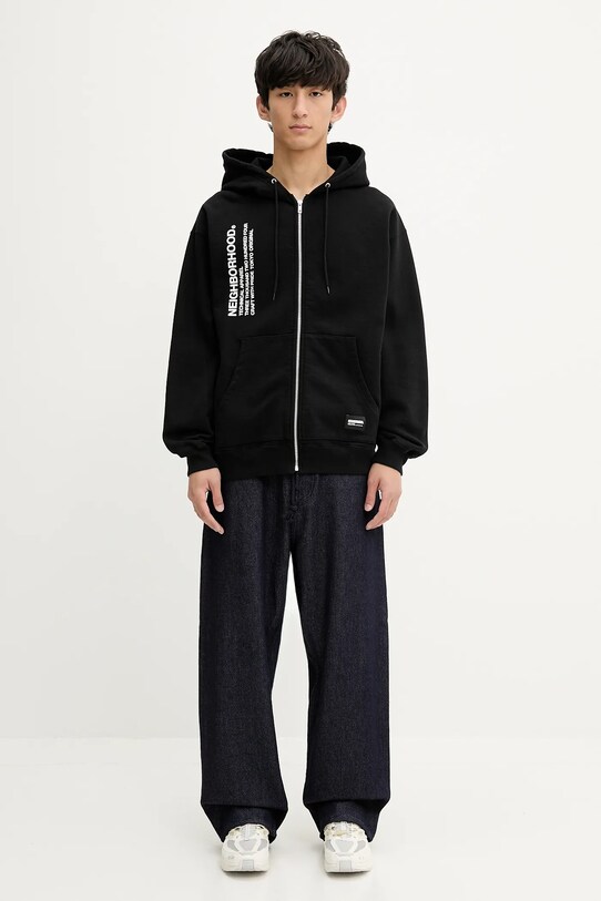 Bavlnená mikina NEIGHBORHOOD SOLID SWEAT ZIP 251UWNH.CSM05 čierna