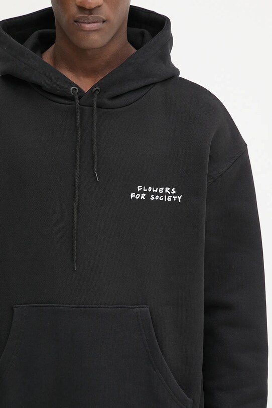 Flowers for Society bluza bawełniana Handshake Hoodie czarny FFSAPP130