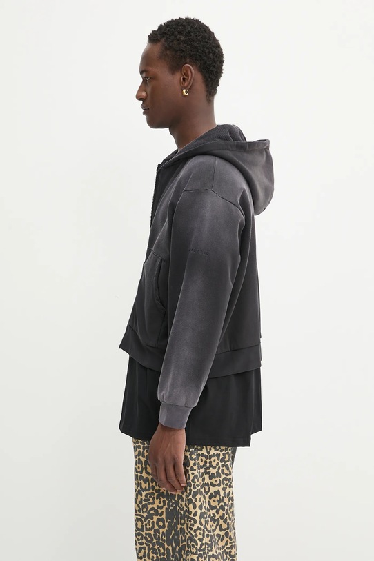 1017 ALYX 9SM bluza dwustronna bawełniana Garment dye reversible zip-up AAMSW0241FA01 czarny SS25