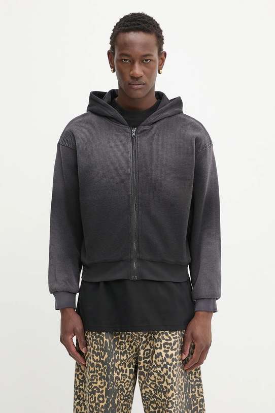 1017 ALYX 9SM bluza dwustronna bawełniana Garment dye reversible zip-up czarny AAMSW0241FA01