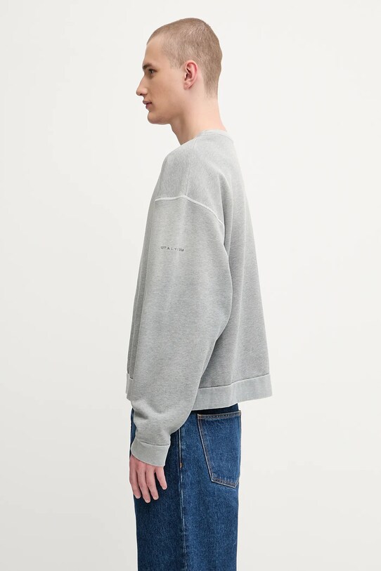 1017 ALYX 9SM bluza bawełniana Garment dye boxy crewneck AAMSW0243FA01 szary SS25