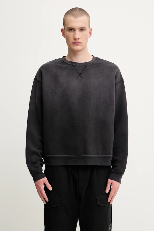 Bavlněná mikina 1017 ALYX 9SM Garment dye boxy crewneck hladký černá AAMSW0243FA01