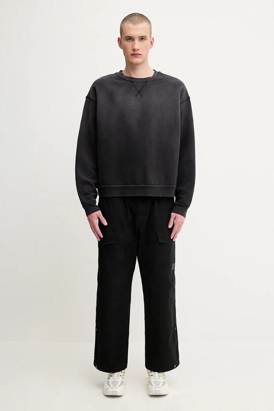 1017 ALYX 9SM bluza bawełniana Garment dye boxy crewneck AAMSW0243FA01 czarny